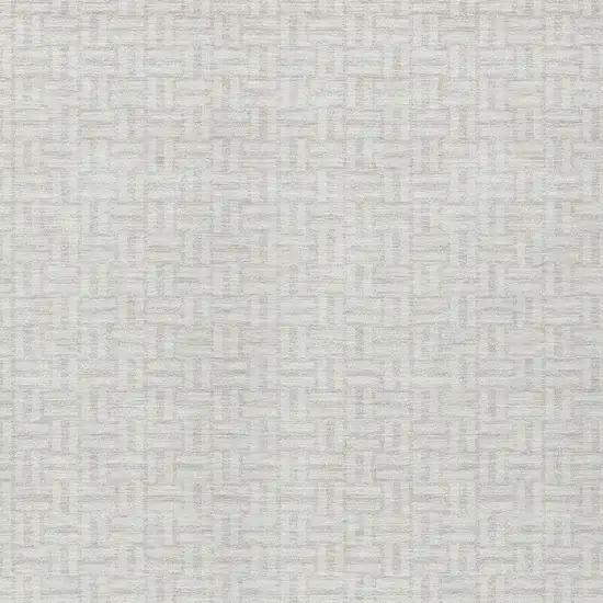 Ivory And Silver Geometric Washable Indoor Outdoor Area Rug Photo 6