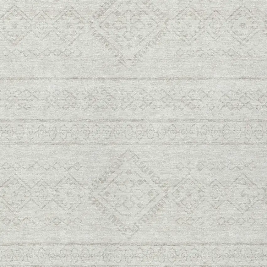 Ivory And Silver Southwestern Washable Indoor Outdoor Area Rug Photo 6