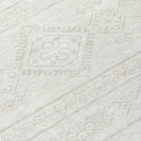 Ivory And Silver Southwestern Washable Indoor Outdoor Area Rug Photo 8