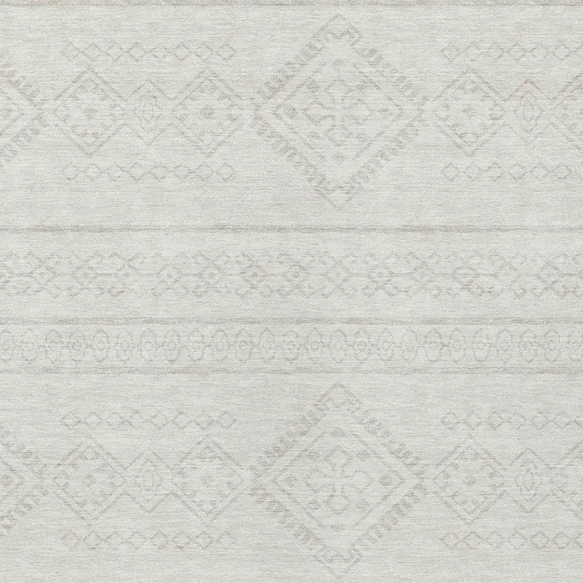 Ivory And Silver Southwestern Washable Indoor Outdoor Area Rug Photo 6