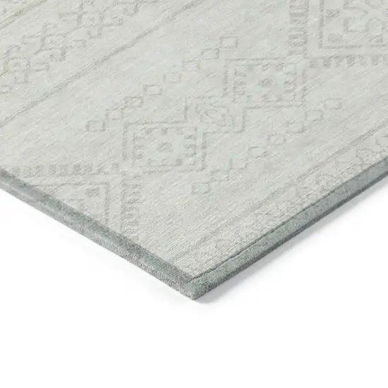 Ivory And Silver Southwestern Washable Indoor Outdoor Area Rug Photo 5