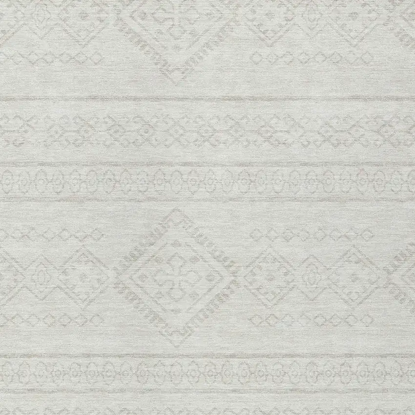 Ivory And Silver Southwestern Washable Indoor Outdoor Area Rug Photo 6