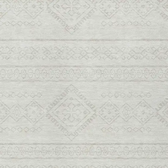 Ivory And Silver Southwestern Washable Indoor Outdoor Area Rug Photo 6