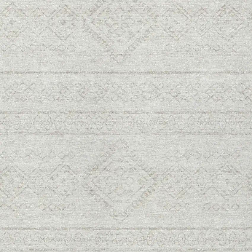 Ivory And Silver Southwestern Washable Indoor Outdoor Area Rug Photo 4