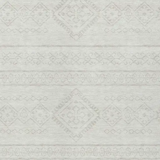 Ivory And Silver Southwestern Washable Indoor Outdoor Area Rug Photo 4
