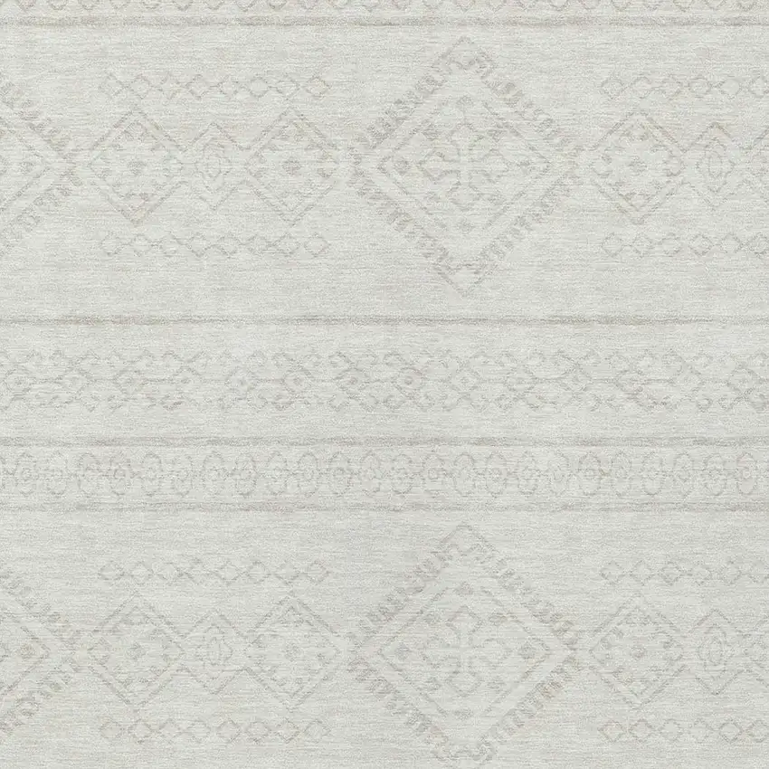 Ivory And Silver Southwestern Washable Indoor Outdoor Area Rug Photo 6