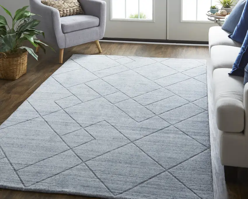 Ivory And Silver Striped Hand Woven Area Rug Photo 4