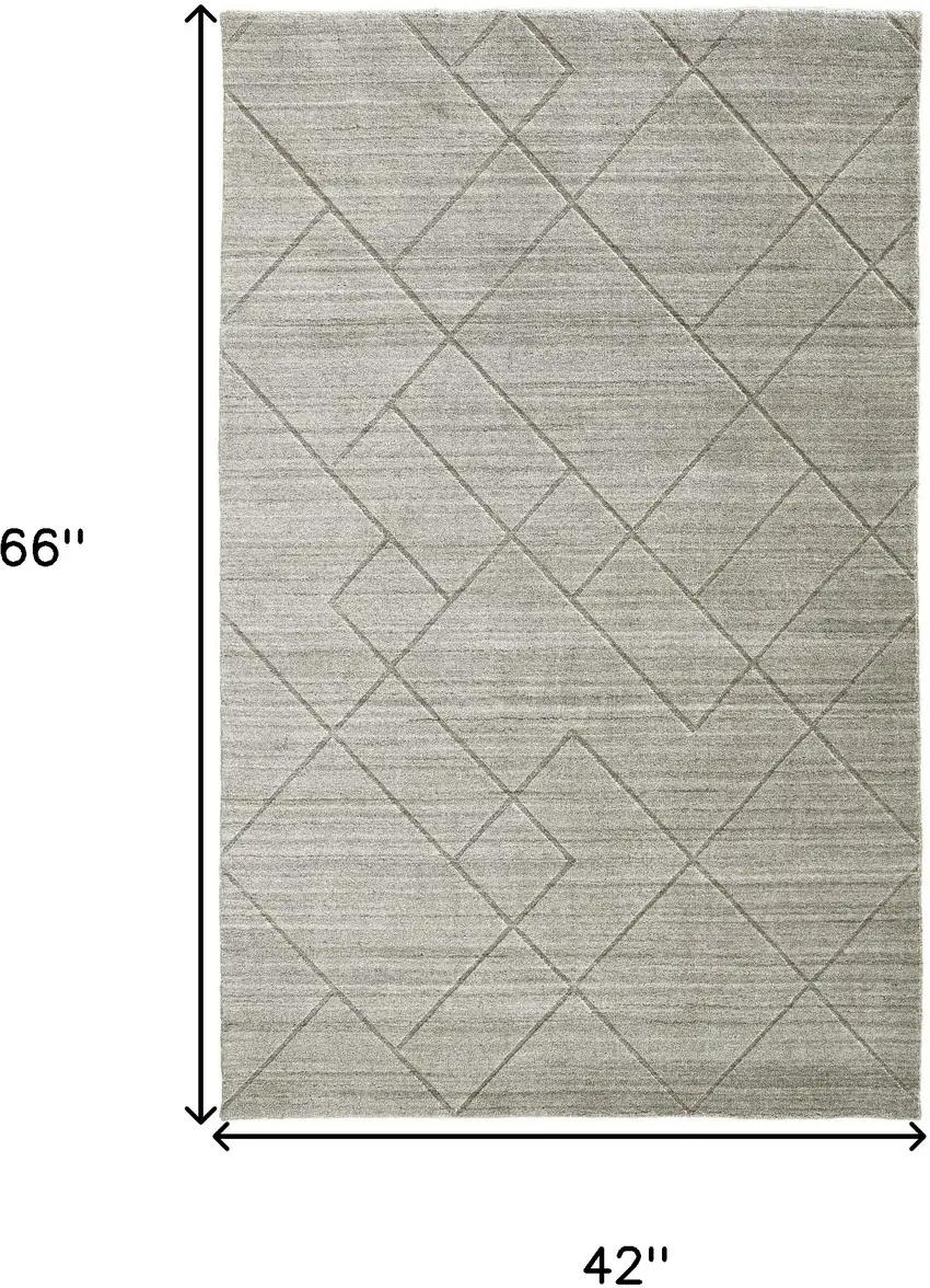 Ivory And Silver Striped Hand Woven Area Rug Photo 10