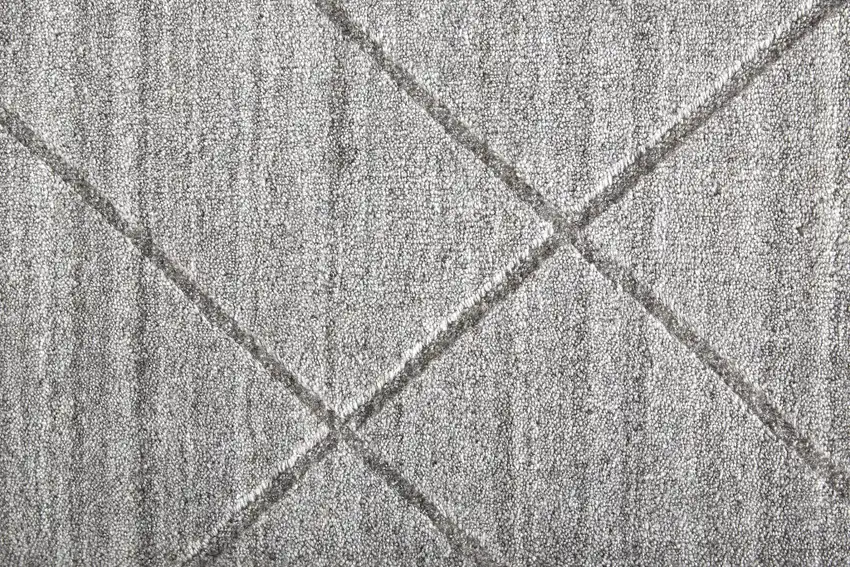 Ivory And Silver Striped Hand Woven Area Rug Photo 9