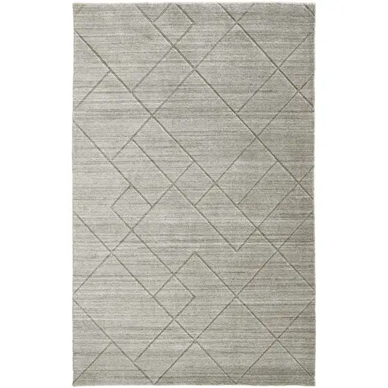 Ivory And Silver Striped Hand Woven Area Rug Photo 2
