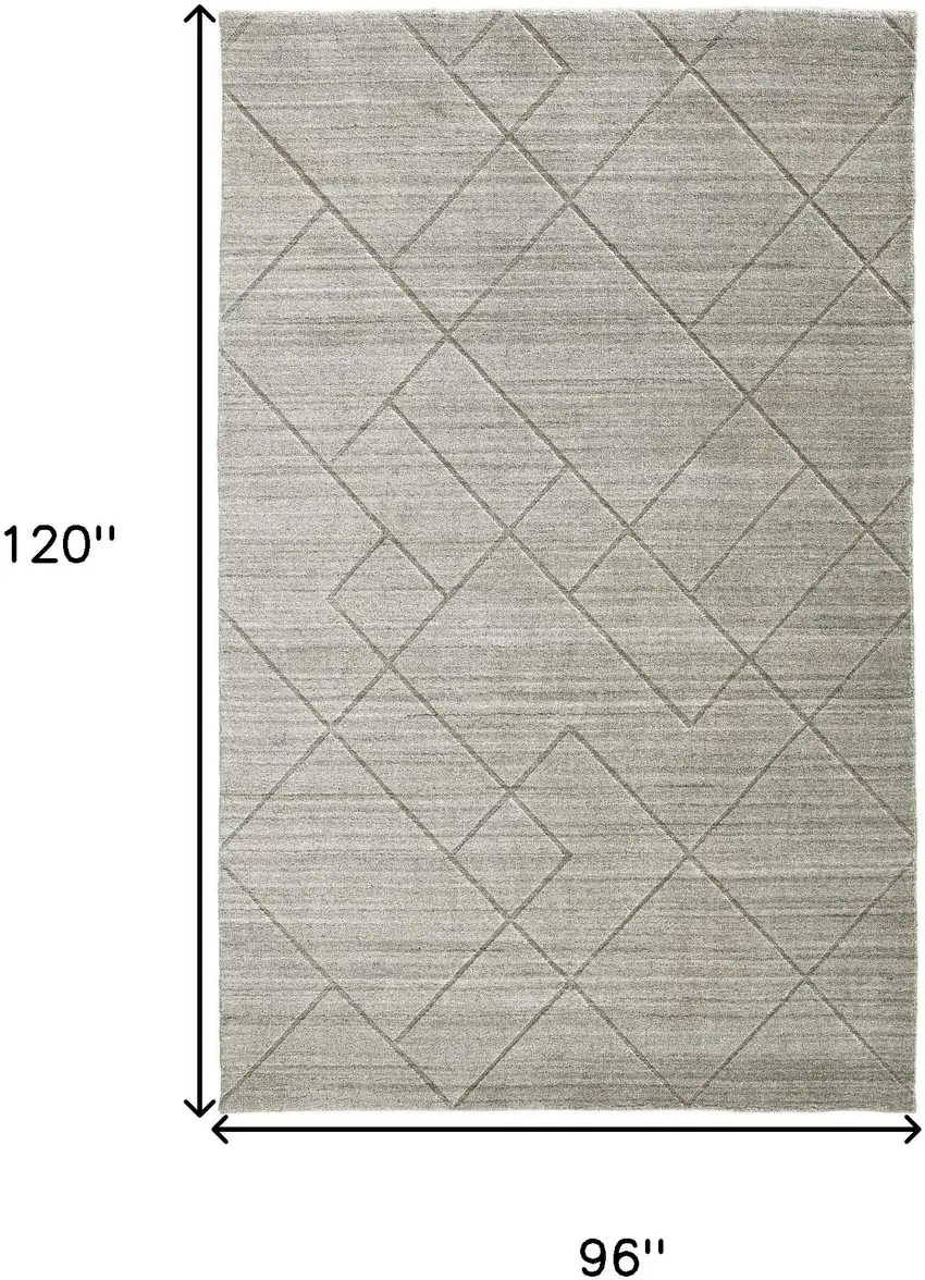 Ivory And Silver Striped Hand Woven Area Rug Photo 10