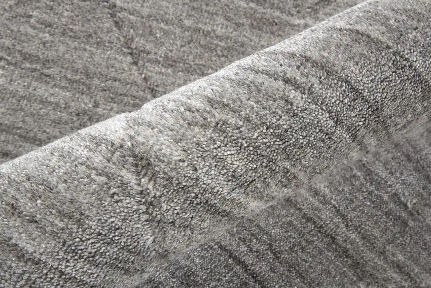 Ivory And Silver Striped Hand Woven Area Rug Photo 8