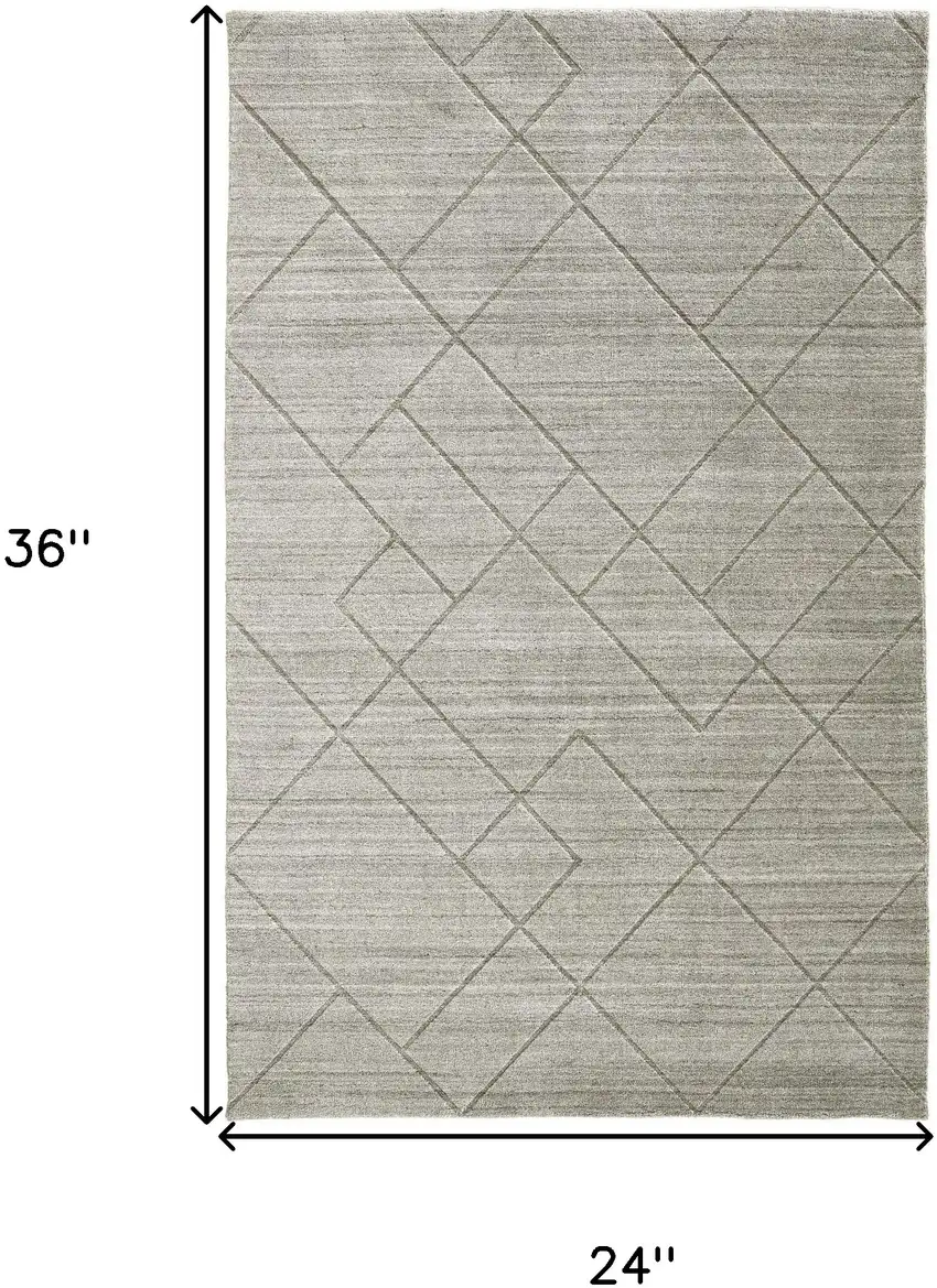 Ivory And Silver Striped Hand Woven Area Rug Photo 4