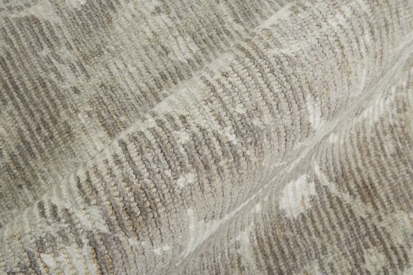 Ivory And Tan Abstract Hand Woven Area Rug Photo 6