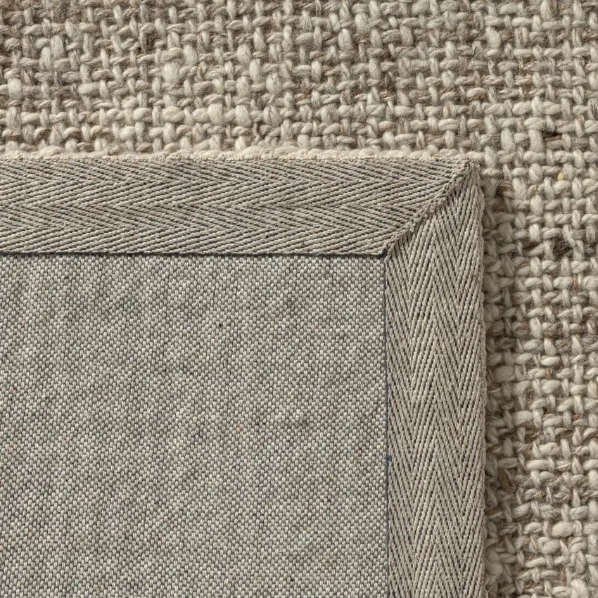 Ivory And Tan Checkered Hand Woven Area Rug Photo 9