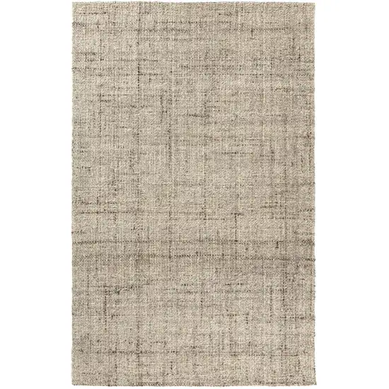 Ivory And Tan Checkered Hand Woven Area Rug Photo 2