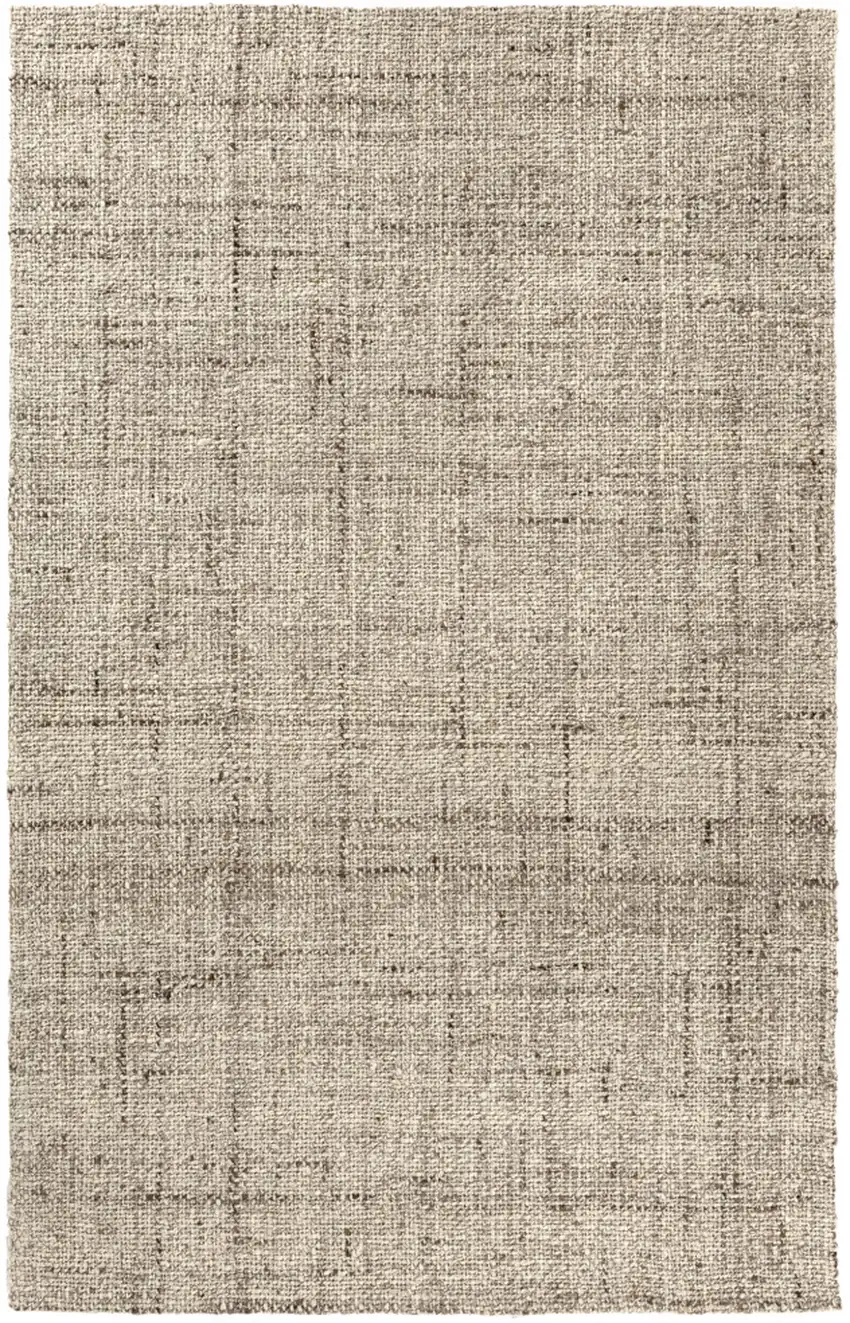 Ivory And Tan Checkered Hand Woven Area Rug Photo 2