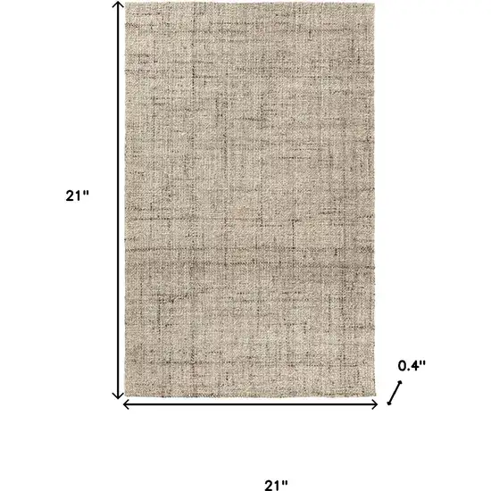 Ivory And Tan Checkered Hand Woven Area Rug Photo 3