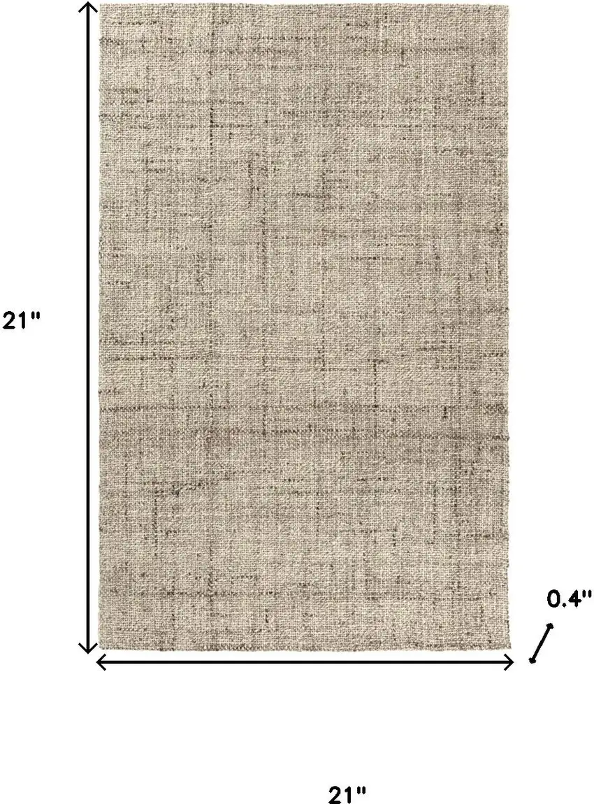 Ivory And Tan Checkered Hand Woven Area Rug Photo 3