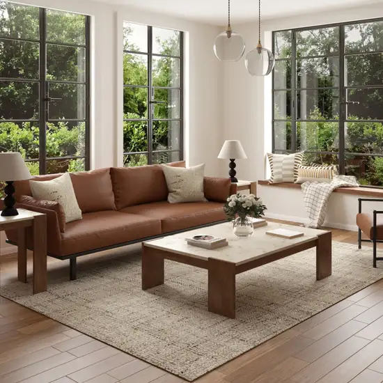 Ivory And Tan Checkered Hand Woven Area Rug Photo 6