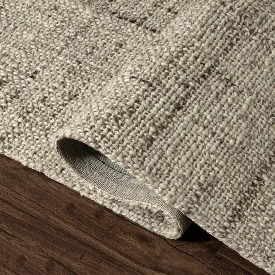 Ivory And Tan Checkered Hand Woven Area Rug Photo 8