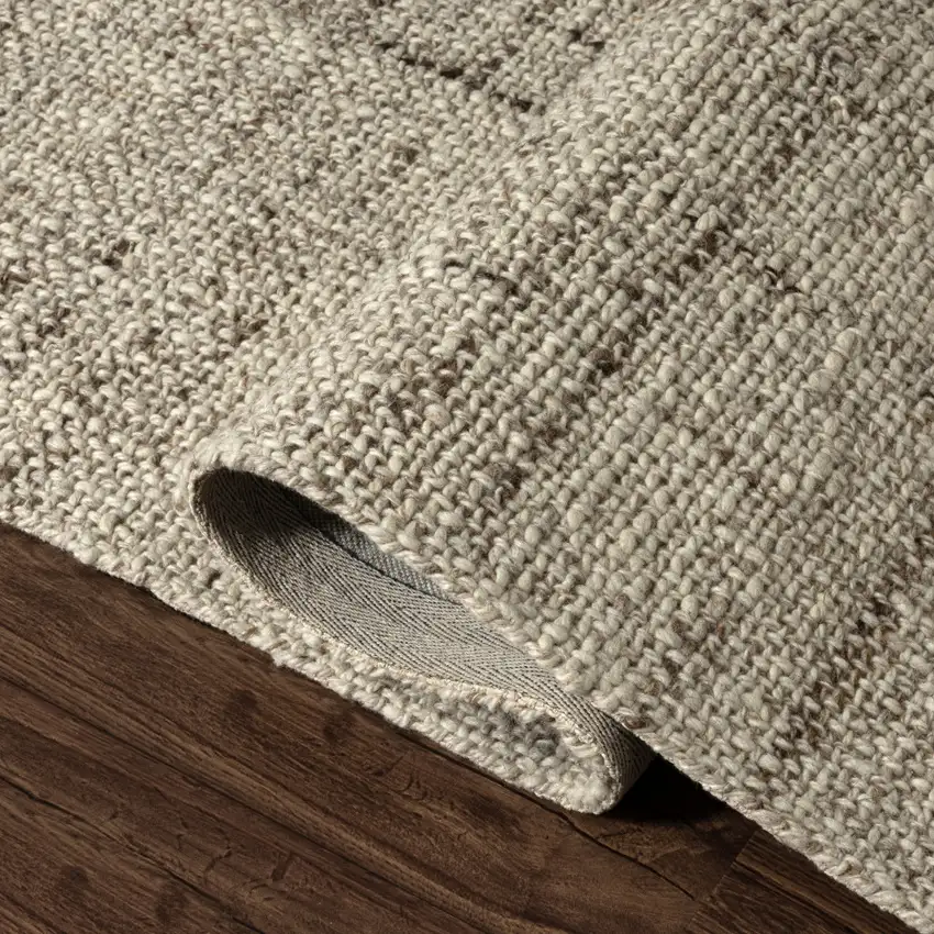 Ivory And Tan Checkered Hand Woven Area Rug Photo 8