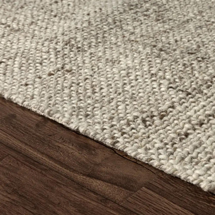Ivory And Tan Checkered Hand Woven Area Rug Photo 7