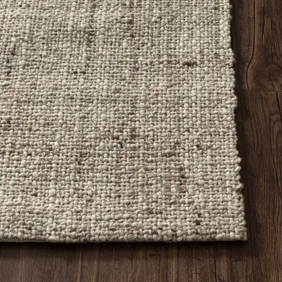 Ivory And Tan Checkered Hand Woven Area Rug Photo 9