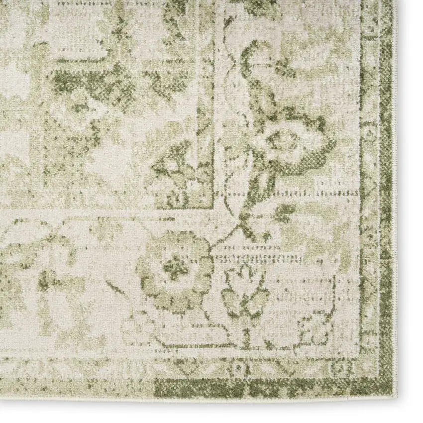 Ivory And Tan Floral Medallion Area Rug Photo 7