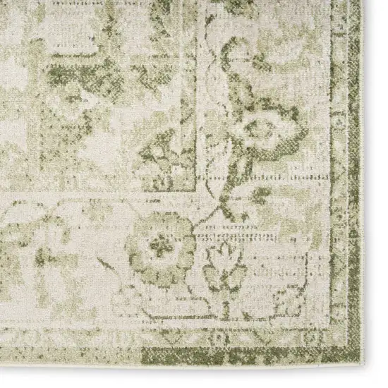 Ivory And Tan Floral Medallion Area Rug Photo 7