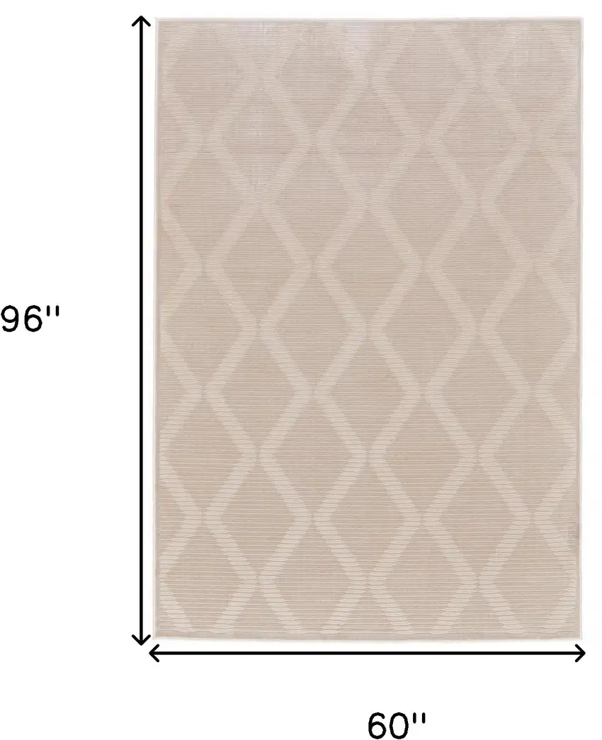 Ivory And Tan Geometric Stain Resistant Area Rug Photo 6