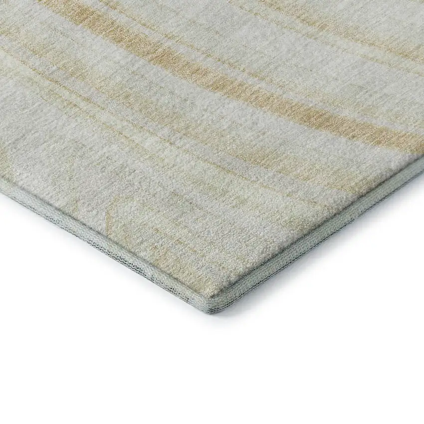 Ivory And Tan Marble Washable Area Rug With UV Protection Photo 8