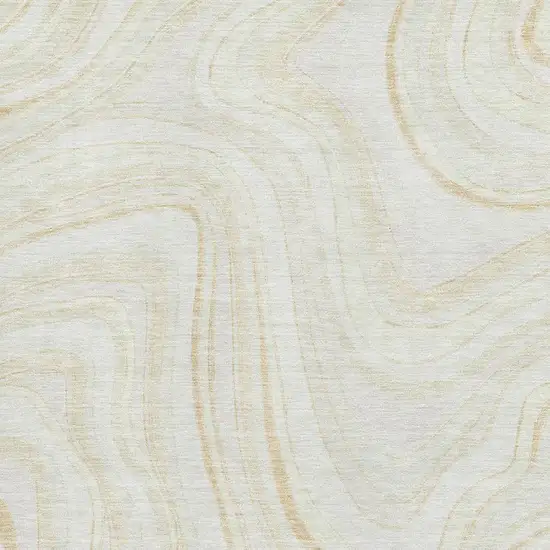Ivory And Tan Marble Washable Area Rug With UV Protection Photo 3