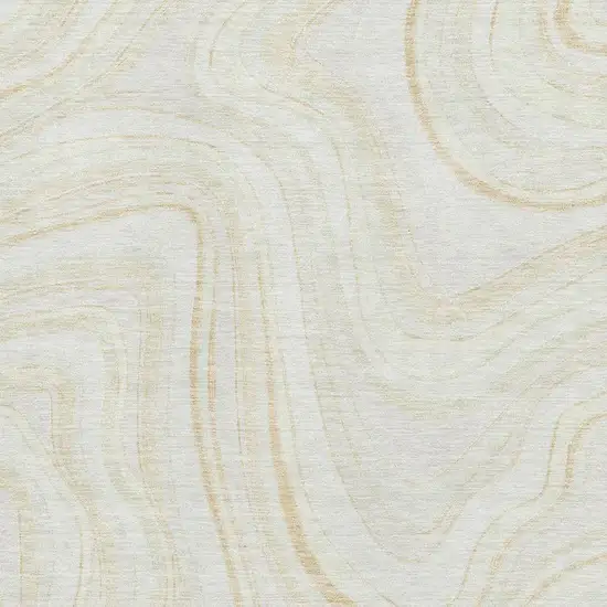 Ivory And Tan Marble Washable Area Rug With UV Protection Photo 3