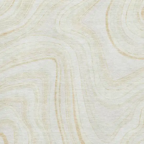 Ivory And Tan Marble Washable Area Rug With UV Protection Photo 3