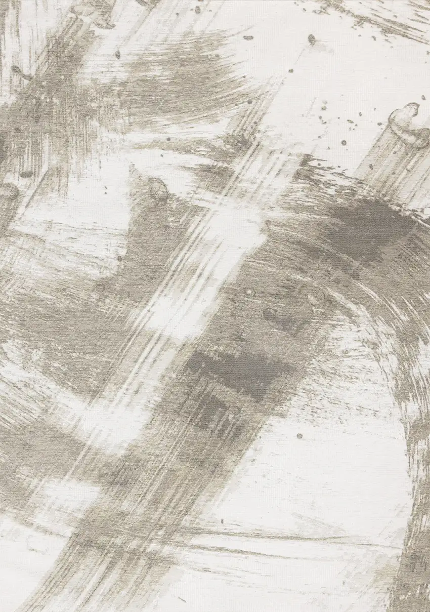 Ivory And Taupe Abstract Area Rug Photo 2