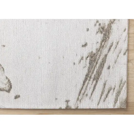 Ivory And Taupe Abstract Area Rug Photo 9