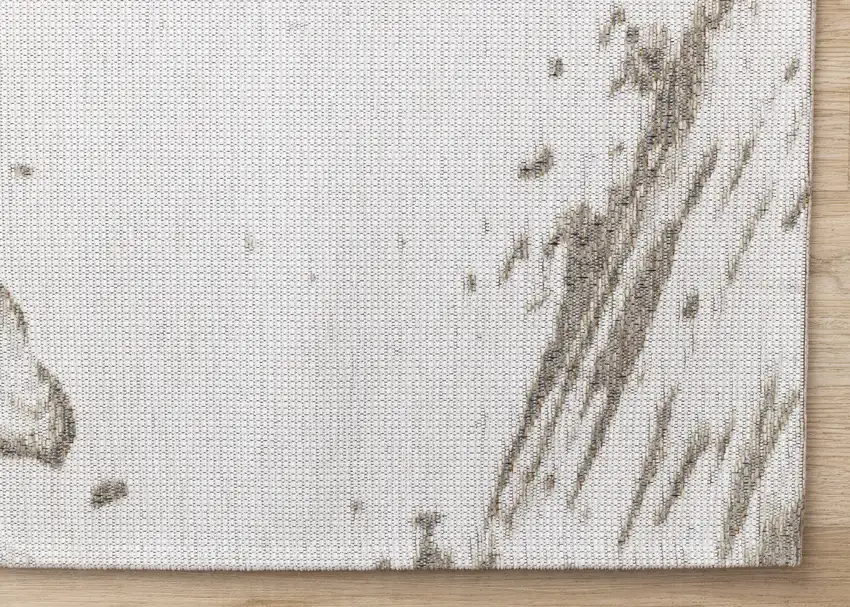 Ivory And Taupe Abstract Area Rug Photo 9