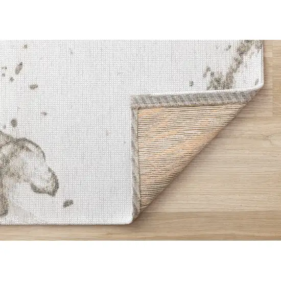 Ivory And Taupe Abstract Area Rug Photo 9