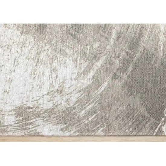 Ivory And Taupe Abstract Area Rug Photo 9