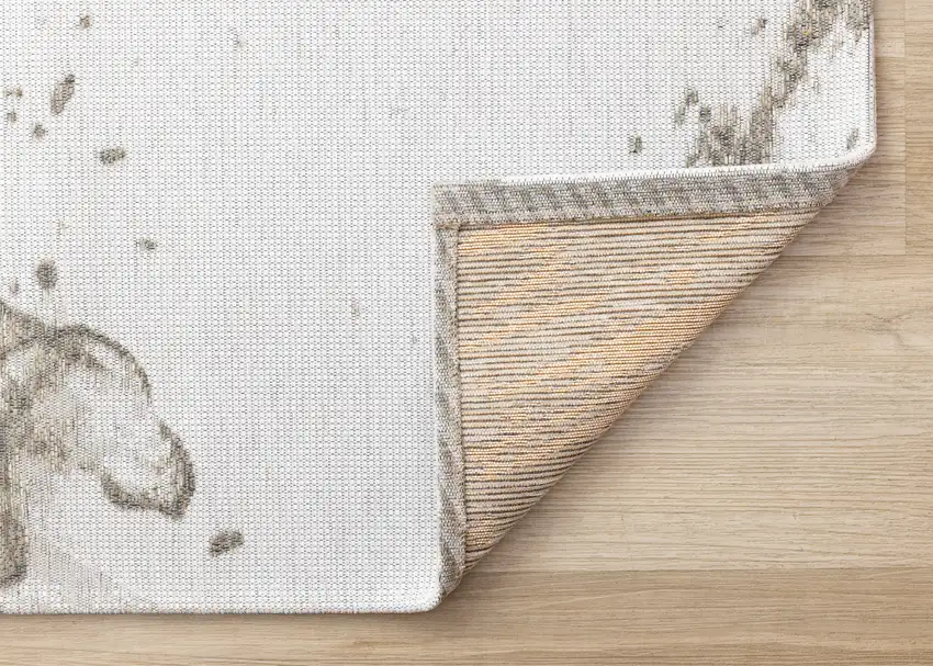 Ivory And Taupe Abstract Area Rug Photo 8