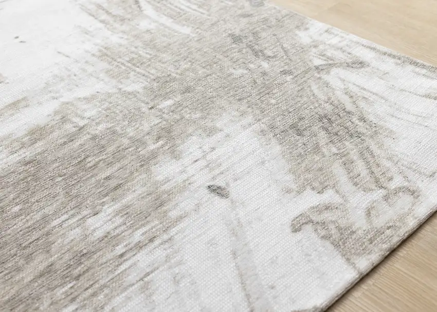 Ivory And Taupe Abstract Area Rug Photo 6