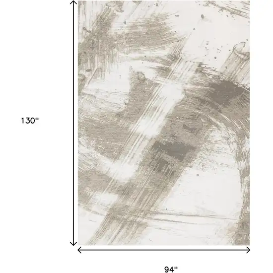 Ivory And Taupe Abstract Area Rug Photo 3