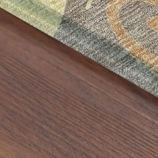 Ivory And Taupe Damask Washable Indoor Outdoor Area Rug Photo 2