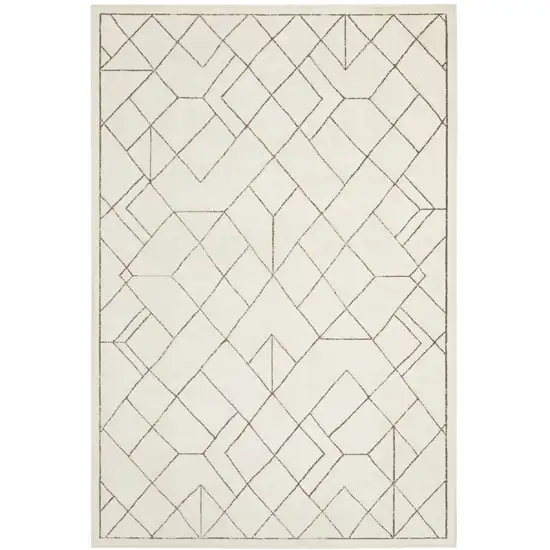 Ivory And Taupe Geometric Area Rug Photo 2