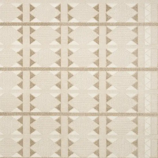 Ivory And Taupe Geometric Area Rug Photo 8