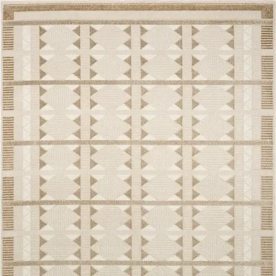 Ivory And Taupe Geometric Area Rug Photo 4