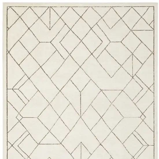 Ivory And Taupe Geometric Area Rug Photo 4