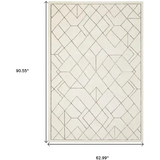 Ivory And Taupe Geometric Area Rug Photo 3