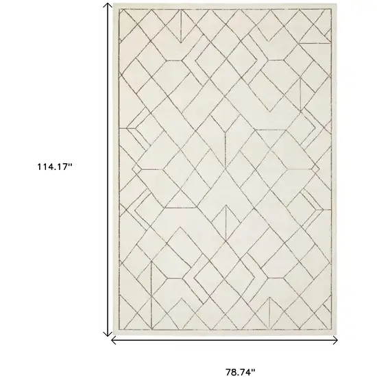 Ivory And Taupe Geometric Area Rug Photo 3